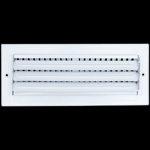 12"x4" 2-Way White Steel Air Supply Diffuser, Directional Register Vent Cover for Sidewall Or Ceiling