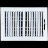 12"x8" 2-Way White Steel Air Supply Diffuser, Directional Register Vent Cover for Sidewall Or Ceiling
