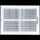 14"x10" 2-Way White Steel Air Supply Diffuser, Directional Register Vent Cover for Sidewall Or Ceiling