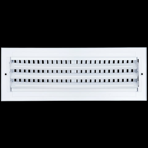 14"x4" 2-Way White Steel Air Supply Diffuser, Directional Register Vent Cover for Sidewall Or Ceiling