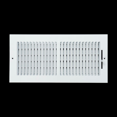 14"x6" 2-Way White Steel Air Supply Diffuser, Directional Register Vent Cover for Sidewall Or Ceiling