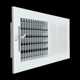 16"x6" 2-Way White Steel Air Supply Diffuser, Directional Register Vent Cover for Sidewall Or Ceiling