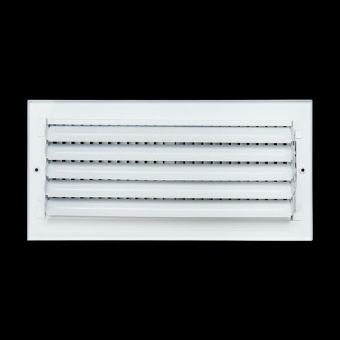 14"x6" 2-Way White Steel Air Supply Diffuser, Directional Register Vent Cover for Sidewall Or Ceiling