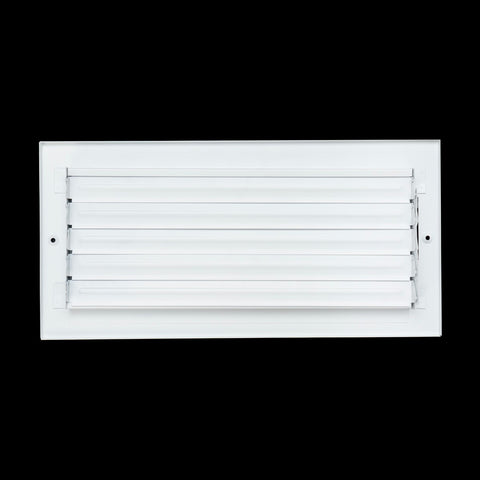 14"x6" 2-Way White Steel Air Supply Diffuser, Directional Register Vent Cover for Sidewall Or Ceiling