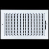 14"x8" 2-Way White Steel Air Supply Diffuser, Directional Register Vent Cover for Sidewall Or Ceiling