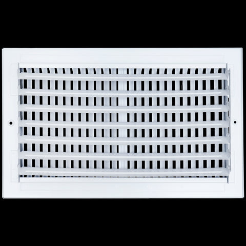 14"x8" 2-Way White Steel Air Supply Diffuser, Directional Register Vent Cover for Sidewall Or Ceiling