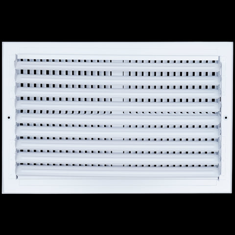 16"x10" 2-Way White Steel Air Supply Diffuser, Directional Register Vent Cover for Sidewall Or Ceiling