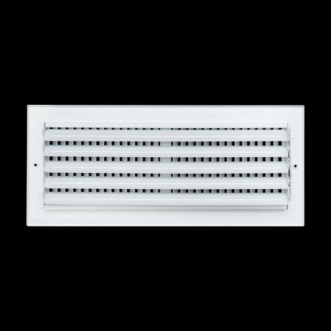 16"x6" 2-Way White Steel Air Supply Diffuser, Directional Register Vent Cover for Sidewall Or Ceiling