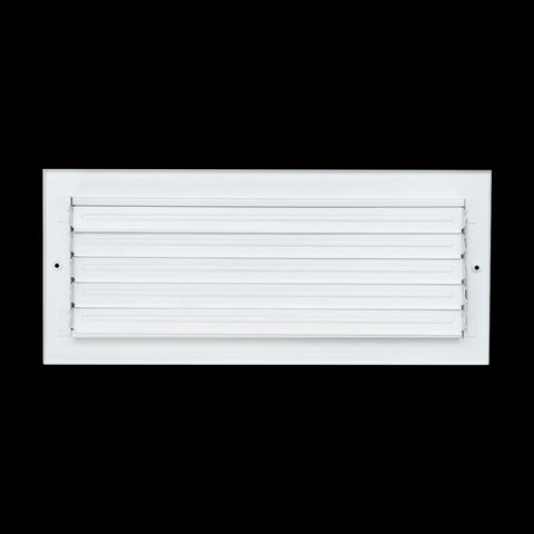 16"x6" 2-Way White Steel Air Supply Diffuser, Directional Register Vent Cover for Sidewall Or Ceiling