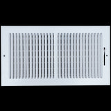 16"x8" 2-Way White Steel Air Supply Diffuser, Directional Register Vent Cover for Sidewall Or Ceiling