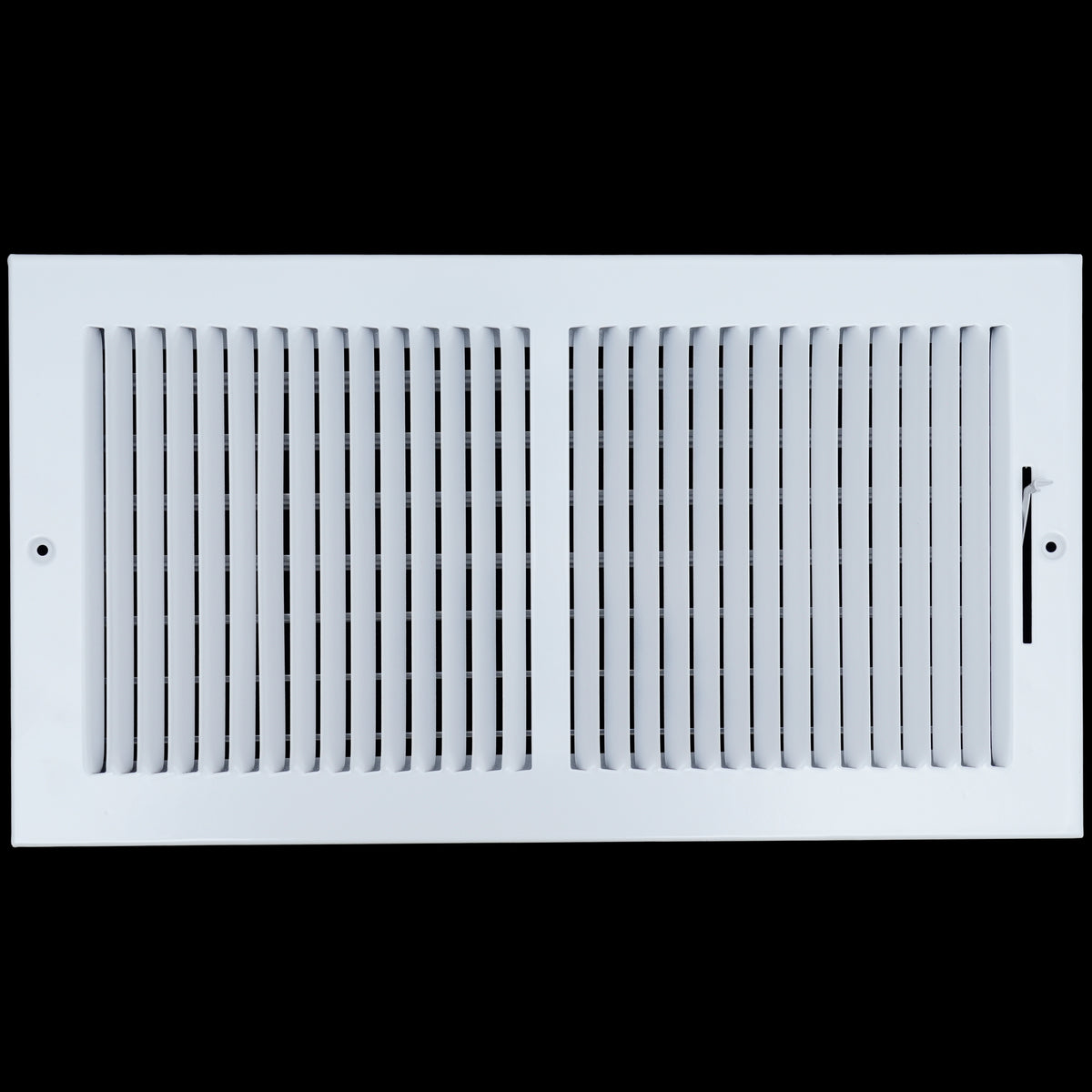 16"x8" 2-Way White Steel Air Supply Diffuser, Directional Register Vent Cover for Sidewall Or Ceiling
