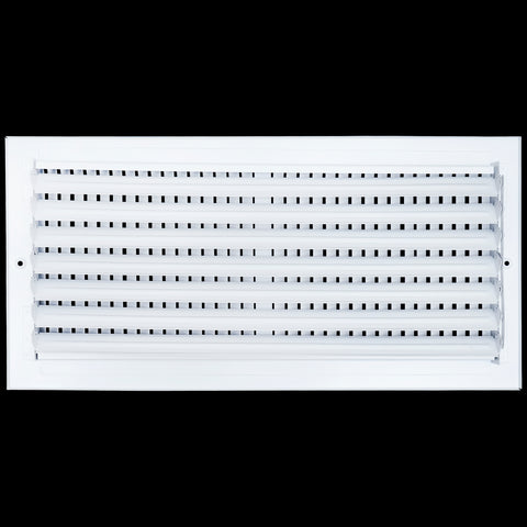 18"x8" 2-Way White Steel Air Supply Diffuser, Directional Register Vent Cover for Sidewall Or Ceiling