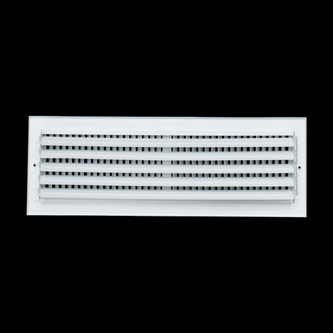20"x6" 2-Way White Steel Air Supply Diffuser, Directional Register Vent Cover for Sidewall Or Ceiling