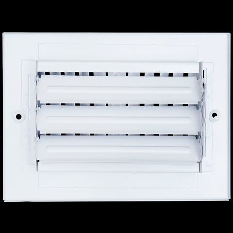 6"x4" 2-Way White Steel Air Supply Diffuser, Directional Register Vent Cover for Sidewall Or Ceiling