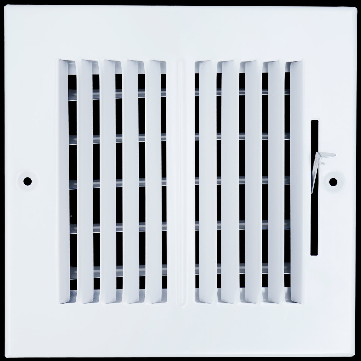 6"x6" 2-Way White Steel Air Supply Diffuser, Directional Register Vent Cover for Sidewall Or Ceiling