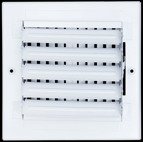 6"x6" 2-Way White Steel Air Supply Diffuser, Directional Register Vent Cover for Sidewall Or Ceiling