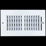 8"x4" 2-Way White Steel Air Supply Diffuser, Directional Register Vent Cover for Sidewall Or Ceiling