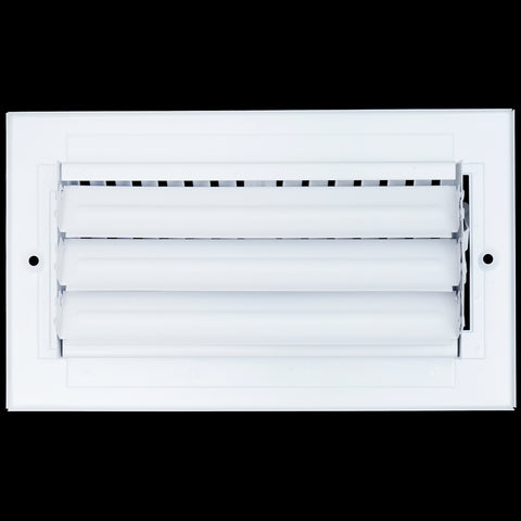 8"x4" 2-Way White Steel Air Supply Diffuser, Directional Register Vent Cover for Sidewall Or Ceiling