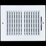 8"x6" 2-Way White Steel Air Supply Diffuser, Directional Register Vent Cover for Sidewall Or Ceiling