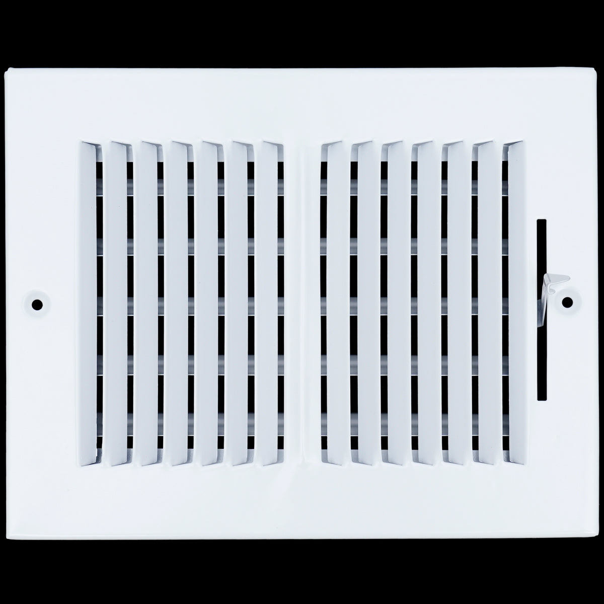 8"x6" 2-Way White Steel Air Supply Diffuser, Directional Register Vent Cover for Sidewall Or Ceiling