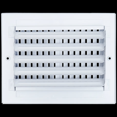 8"x6" 2-Way White Steel Air Supply Diffuser, Directional Register Vent Cover for Sidewall Or Ceiling