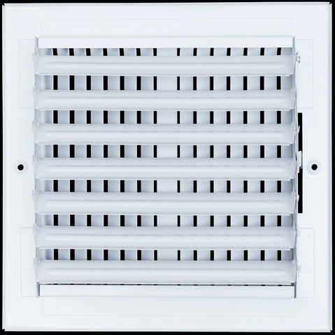 8"x8" 2-Way White Steel Air Supply Diffuser, Directional Register Vent Cover for Sidewall Or Ceiling
