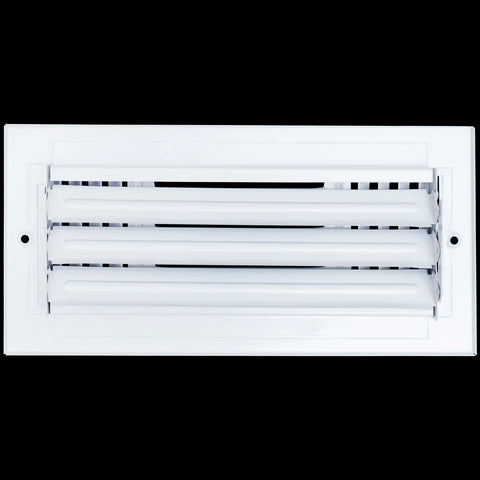10"x4" 3-Way White Steel Air Supply Diffuser, Directional Register Vent Cover for Sidewall Or Ceiling