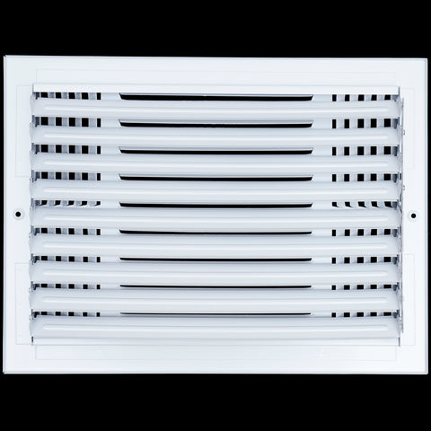 14"x10" 3-Way White Steel Air Supply Diffuser, Directional Register Vent Cover for Sidewall Or Ceiling