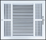 14"x12" 3-Way White Steel Air Supply Diffuser, Directional Register Vent Cover for Sidewall Or Ceiling