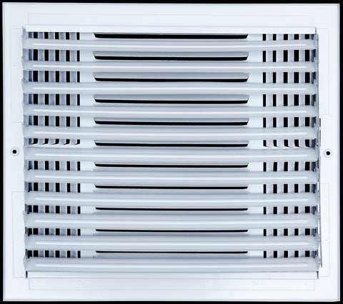 14"x12" 3-Way White Steel Air Supply Diffuser, Directional Register Vent Cover for Sidewall Or Ceiling