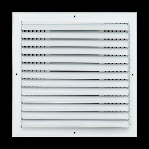 14"x14" 3-Way White Steel Air Supply Diffuser, Directional Register Vent Cover for Sidewall Or Ceiling