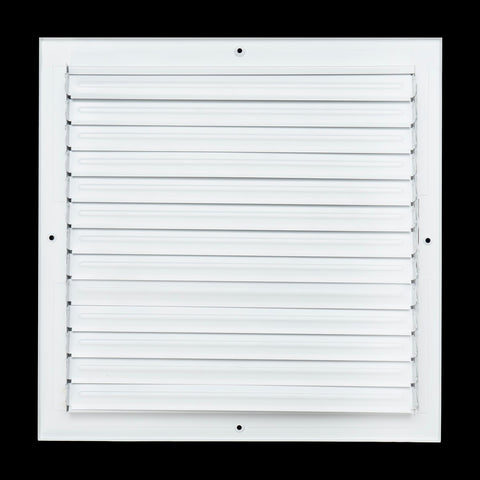 14"x14" 3-Way White Steel Air Supply Diffuser, Directional Register Vent Cover for Sidewall Or Ceiling