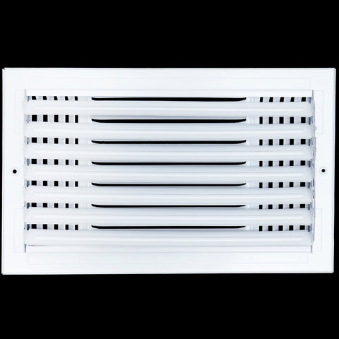 14"x8" 3-Way White Steel Air Supply Diffuser, Directional Register Vent Cover for Sidewall Or Ceiling