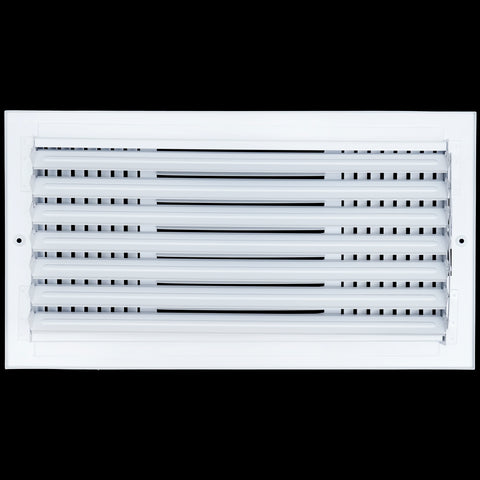 16"x8" 3-Way White Steel Air Supply Diffuser, Directional Register Vent Cover for Sidewall Or Ceiling