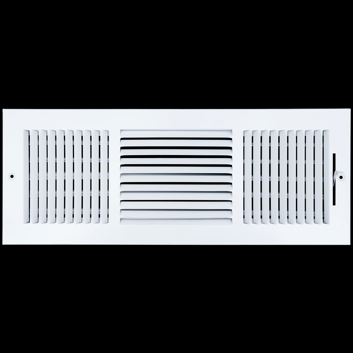 18"x6" 3-Way White Steel Air Supply Diffuser, Directional Register Vent Cover for Sidewall Or Ceiling