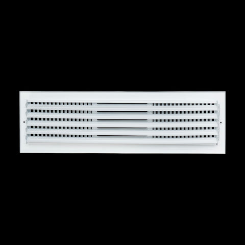 24"x6" 3-Way White Steel Air Supply Diffuser, Directional Register Vent Cover for Sidewall Or Ceiling