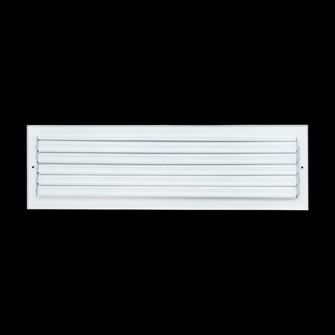 24"x6" 3-Way White Steel Air Supply Diffuser, Directional Register Vent Cover for Sidewall Or Ceiling