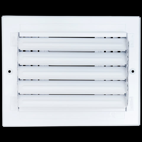 8"x6" 3-Way White Steel Air Supply Diffuser, Directional Register Vent Cover for Sidewall Or Ceiling