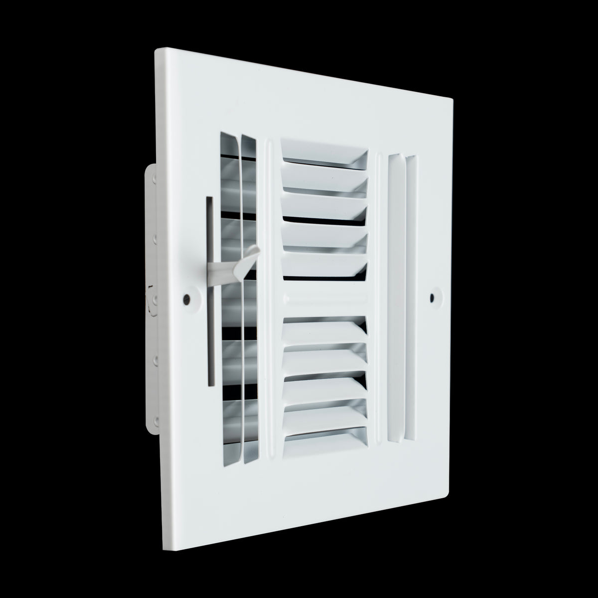 6"x6" 4-Way White Steel Air Supply Diffuser, Directional Register Vent Cover for Sidewall Or Ceiling