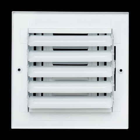 6"x6" 4-Way White Steel Air Supply Diffuser, Directional Register Vent Cover for Sidewall Or Ceiling