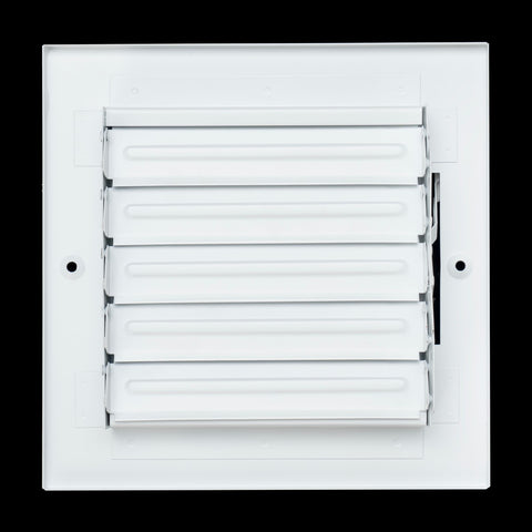 6"x6" 4-Way White Steel Air Supply Diffuser, Directional Register Vent Cover for Sidewall Or Ceiling
