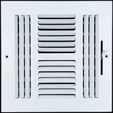 8"x8" 4-Way White Steel Air Supply Diffuser, Directional Register Vent Cover for Sidewall Or Ceiling