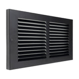 12"x6" Black Steel Baseboard Return Air Grille, 7/8" Turnback Depth