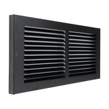 14"x6" Black Steel Baseboard Return Air Grille, 7/8" Turnback Depth