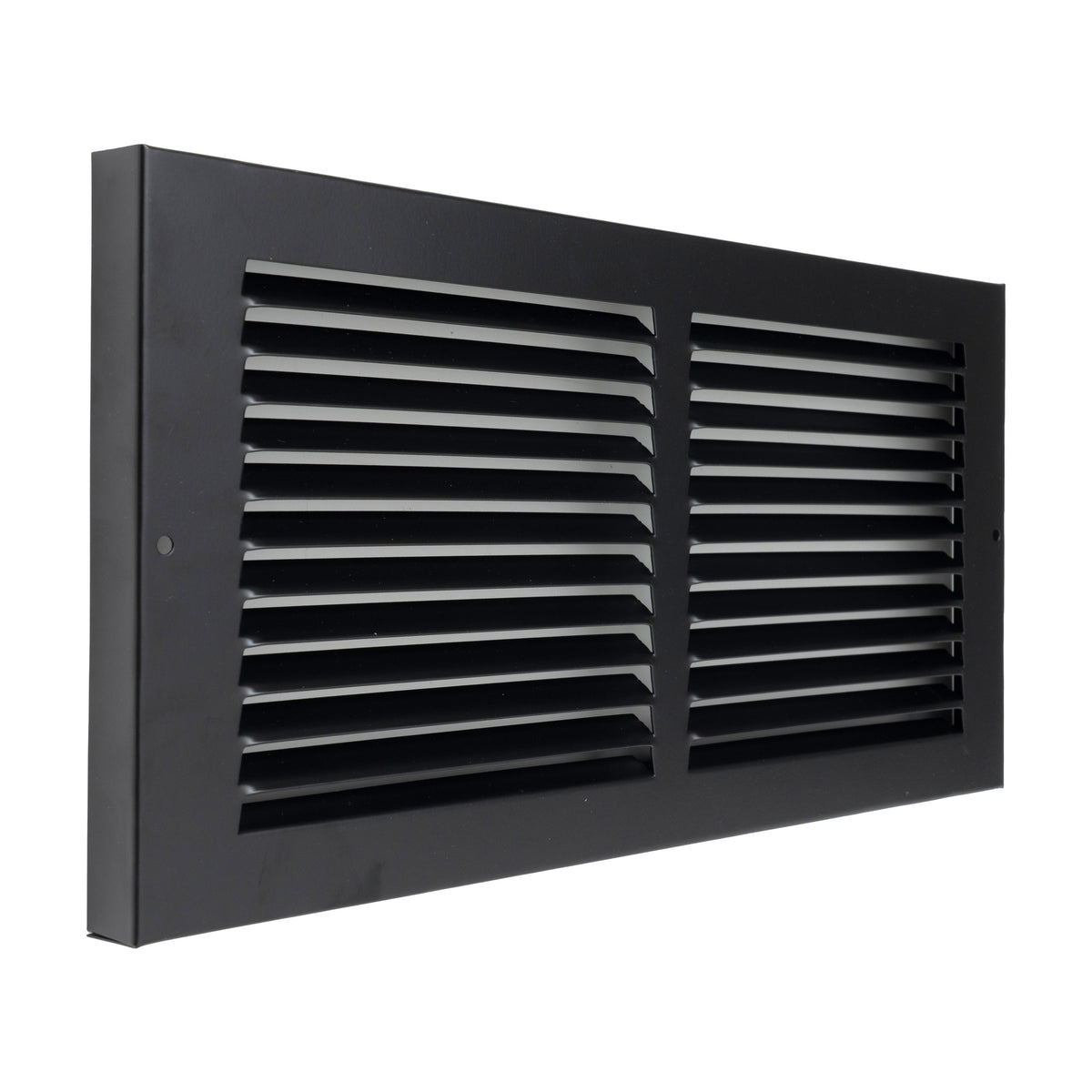 14"x6" Black Steel Baseboard Return Air Grille, 7/8" Turnback Depth