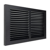 14"x8" Black Steel Baseboard Return Air Grille, 7/8" Turnback Depth