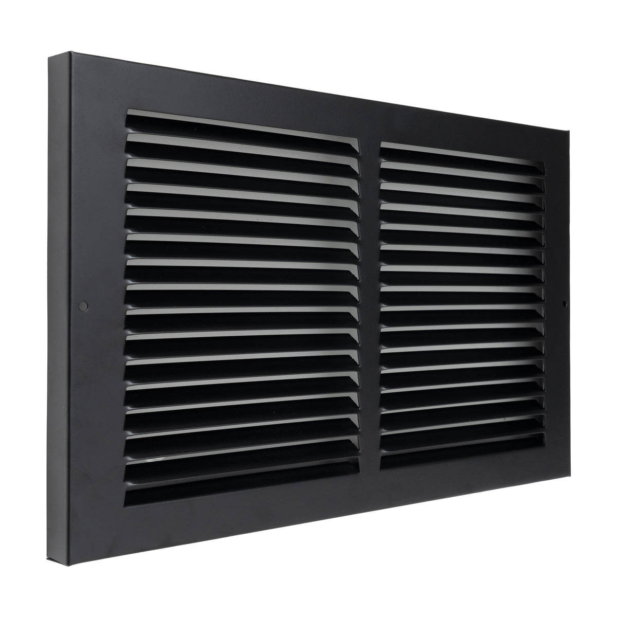 14"x8" Black Steel Baseboard Return Air Grille, 7/8" Turnback Depth