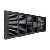 30"x8" Black Steel Baseboard Return Air Grille, 7/8" Turnback Depth
