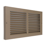 12"x6" Brown Steel Baseboard Return Air Grille, 7/8" Turnback Depth