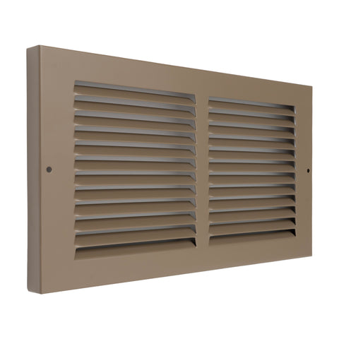 12"x6" Brown Steel Baseboard Return Air Grille, 7/8" Turnback Depth